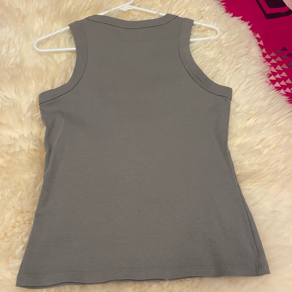 Madewell (Re)generative ribbed cotton Gray Tank Top - Picture 3 of 4